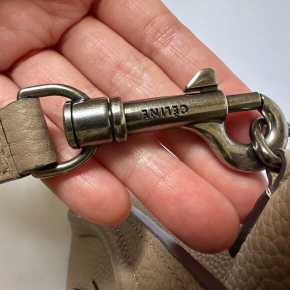 CELINE Luggage Nano Tote Bag Beige Pebbled Leather Handbag Crossbody - Picture 13 of 15